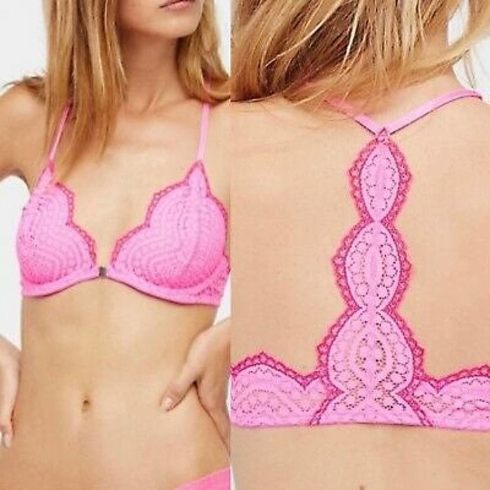 NWT Free People Slow Dance Pink Racer back Bra